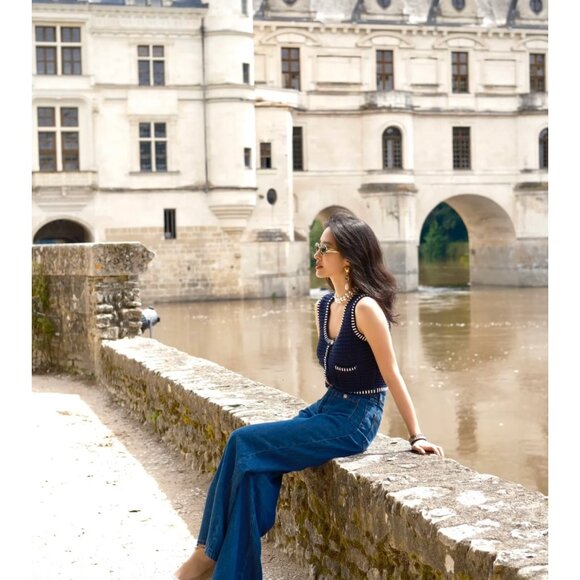 BA&SH Cardigan Gustave Marine In Blue - Picture 3 of 6